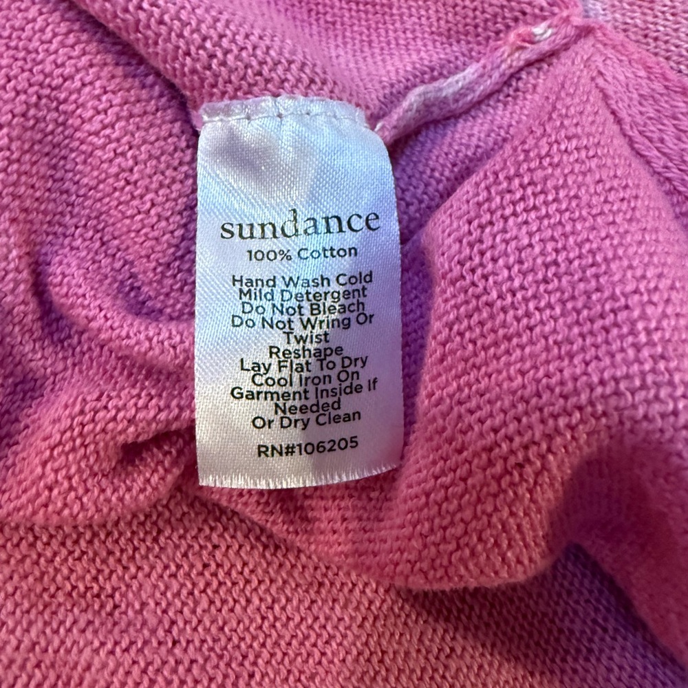 SUNDANCE PINK SWEATER MATERIAL SHIRT SIZE LARGE - Picture 6 of 6